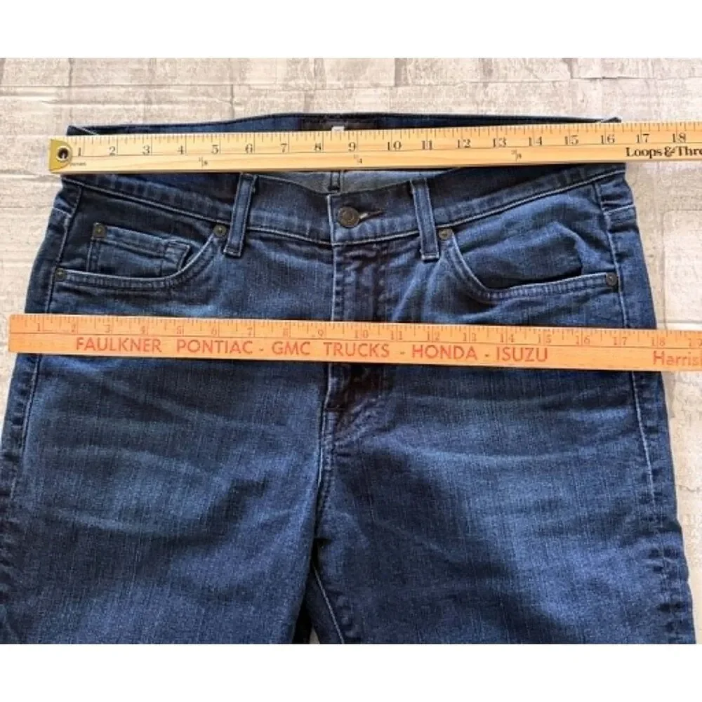 7 for All Mankind Luxe Performance Slimmy Mid Rise Stretch Denim Jeans Sz 32